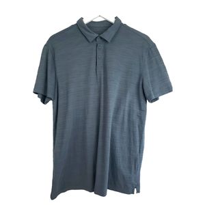John Varvatos Polo Shirt Size Large in Gray-Burnout-Textured